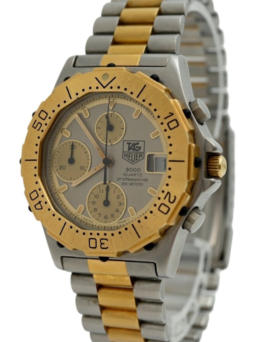 Tag Heuer 38mm Men's 3000 Series Two Tone Swiss Made Chronograph Watch- 234.206!